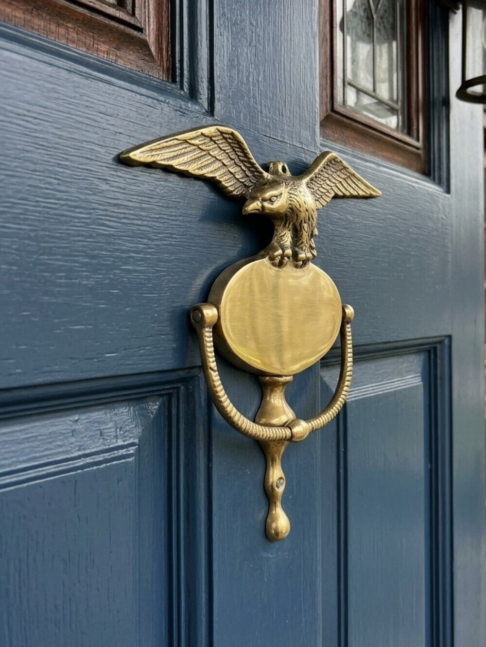 VINTAGE Colonial Style Brass Eagle Engravable Door Knocker